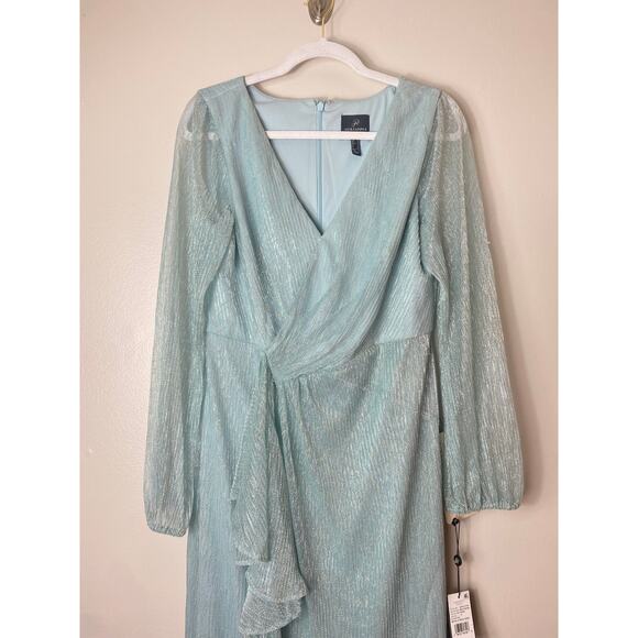 NWT ADRIANNA PAPELL DRESS GOWN 12 GREEN MOTHER OF BRIDE FORMAL EVENING - Picture 7 of 16